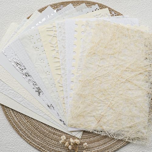 15-Piece Wedding Scrapbook Paper & Mesh Fabric Set, A5 Craft Sheets - Image 2