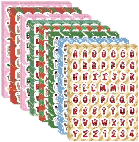PRSTINCOL Christmas Letter Stickers,1344 Alphabet Stickers,24 Sheets by PRSTINCOL