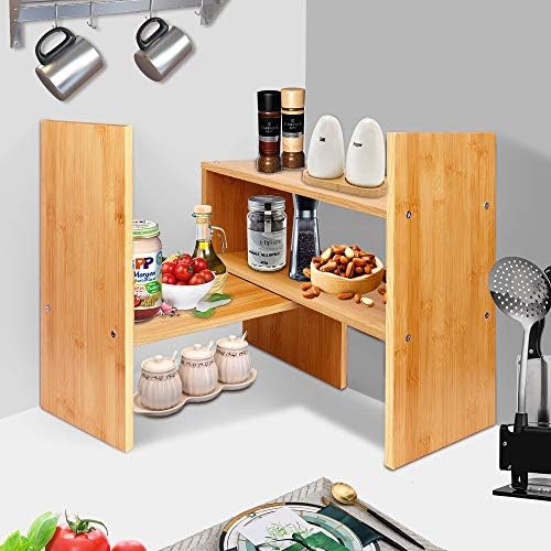 Sorfity Adjustable Desktop Bookshelf, Desk Organizer Display Shelf Counter Top Bookcase Free Style Display Shelf Rack Office Supplies Storage Shelf Book Multipurpose Bookshelf for Office Kitchen - Image 7