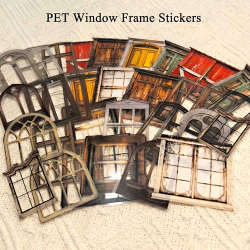 Vilikya 90Pcs Cottagecore Window Frame Stickers for Junk Journal Vintage Cutouts Scrapbook Stickers for Journaling Supplies, PET Stone Sticker & Wall Decoupage Paper for Collage Bujo DIY Craft Planner - Image 5