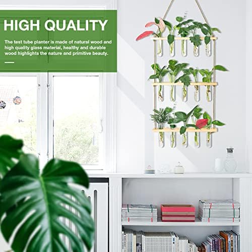 XXXFLOWER Wall Hanging Propagation Station with Wooden Stand 15 Tubes - Image 4