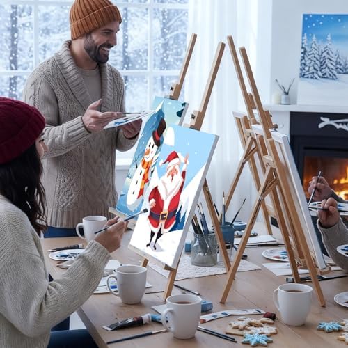 Sherr 12 Pcs Pre Drawn Canvas for Adults,Winter Xmas,8 x 10 Inch - Image 4