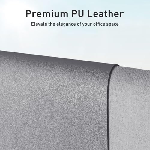 Aothia Faux Leather Desk Mat – Large Mouse Pad, Non-Slip PU Leather Blotter, Waterproof Writing Surface for Office and Home (Light Grey, 47.2" x 23.6") - Image 2