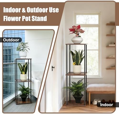 Vigordream Plant Stand Indoor Tier Metal Wood Plant Shelf for Muti Pots - Image 5