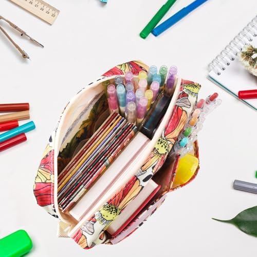 Multiple Pockets Portfolio Organizer with Zipper,Makeup Bag Pencil Pouch - Image 3