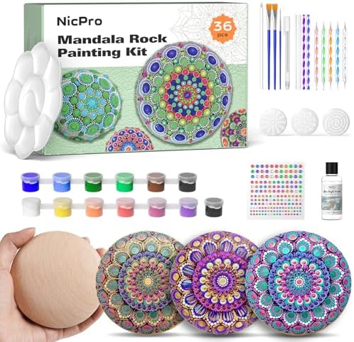 Nicpro Mandala Rock Painting Kit Craft Kits for Adults Mandala Dotting Tool by Nicpro