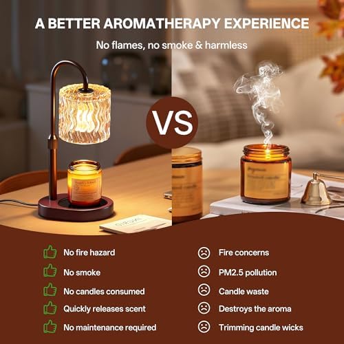 Homelist Candle Warmer Lamp Adjustable Height, with Timer & Dimmer, Black - Image 3