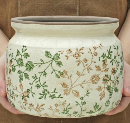 Country Cottage Ceramic Plant Pots with Decorative Tray, Plant Lover Gifts - Image 4