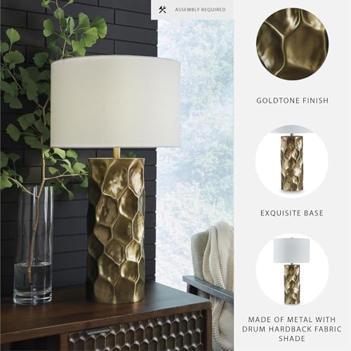 Signature Design by Ashley Marshawn Glam Metal Table Lamp with 3-Way Switch, Metallic - Image 3