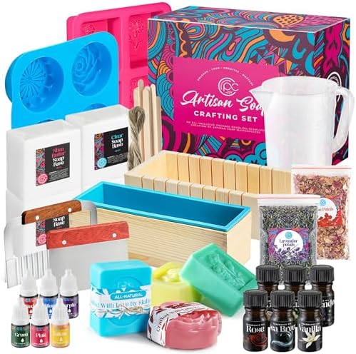 Soap Making Kit with Melt & Pour Base, Cutting Box, Molds, Fragrances - for Adults & Kids by Prime Creations. by Prime+Creations