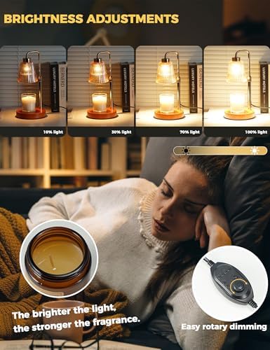 Modern Candle Warmer Lamp with 24h Cycle Timer, Dimmable Wax Melt Warmer - Image 3