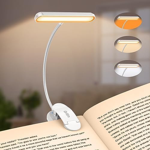 Gritin Rechargeable Book Light for Reading in Bed with 19 LED by Gritin