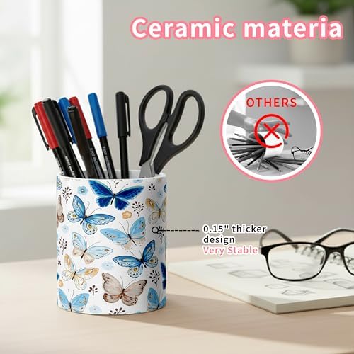 Ceramic Pen Holder Desk Accessories Brush Holder Pencil Holder Organizer - Image 3