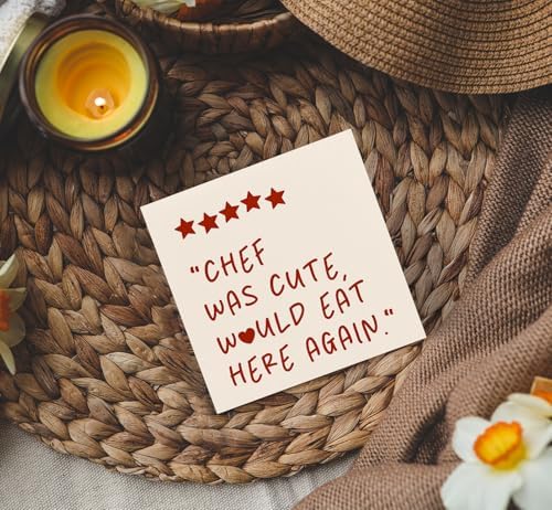 Chef Was Cute Would Eat Here Again Sign Red, Red Funny Kitchen Home Decor Sign, Cute Preppy Kitchen Decor Wood Sign Home Decor for Girly Dining Room Restaurant - Image 4