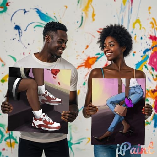 2Pcs Sip and Paint Kit for Adults,Valentines Couple Painting Kit Supplies Canvas, Pre Drawn Canvas to Paint for Date Night for Couples DIY Acrylic Painting Kits Party Favor 8×10 - Image 5