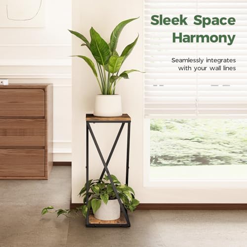 Bamworld Tall Plant Stand Indoor Corner, Brown - Image 4