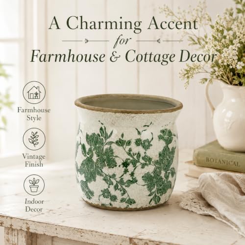 Doysayes Vintage Ceramic Flower Pot for Indoor Plant with Drainage Hole - Image 6