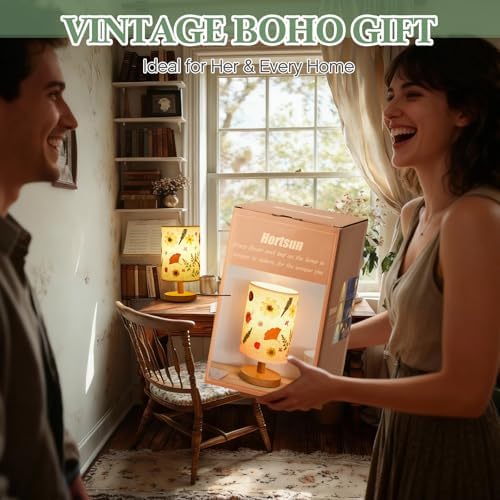 Hortsun Pressed Flower Vintage Table Lamp,Modern Style - Image 6