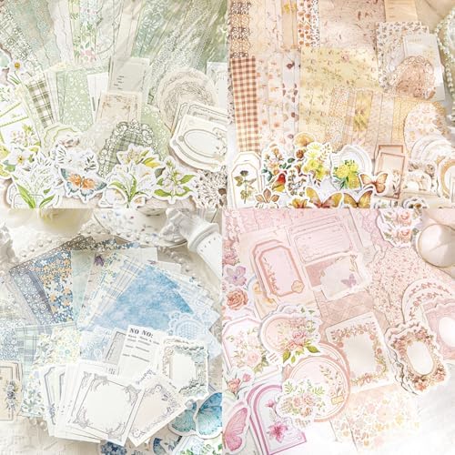 400 Sheets Scrapbook Papers Journaling Stickers Scrapbooking Supplies Kit Junk Journal Supplies Decorative Craft Stickers for Planner, Bullet Journal Collage Card Embellishment Retro Crafts - Image 3