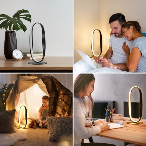 NUÜR Black Circle LED Table Lamp, 3 Color Temperatures, Dimmable - Image 4