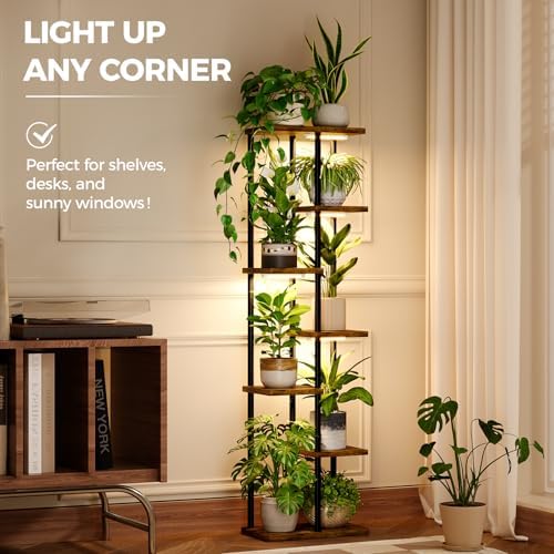 Bamworld Plant Stand with Grow Light for Indoor Plants Corner 7 Tier - Image 4