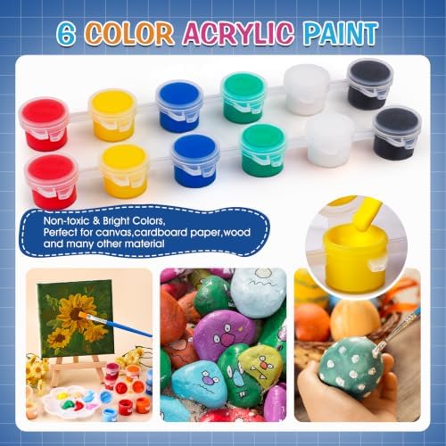 ESRICH 40 Set Mini Canvas Painting Kit, 4x4in Mini Paint Set - Image 5