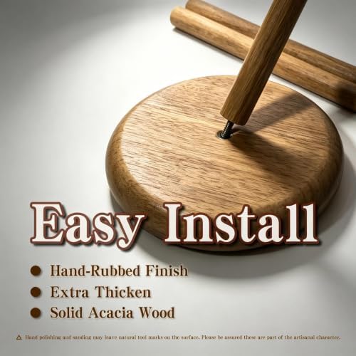 3 Pack Acacia Donut Stand, 14 Inch Wood Donut Display Wooden Bagel Holder - Image 3