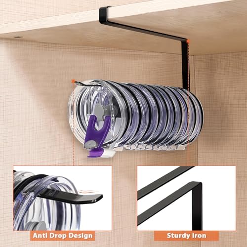 Tumbler Lid Organizer, Versatile Tumbler Lid Storage Holds 10 Lids, Black - Image 4