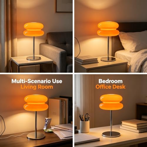 Mushroom Bedside Table Lamp, Orange - Image 6
