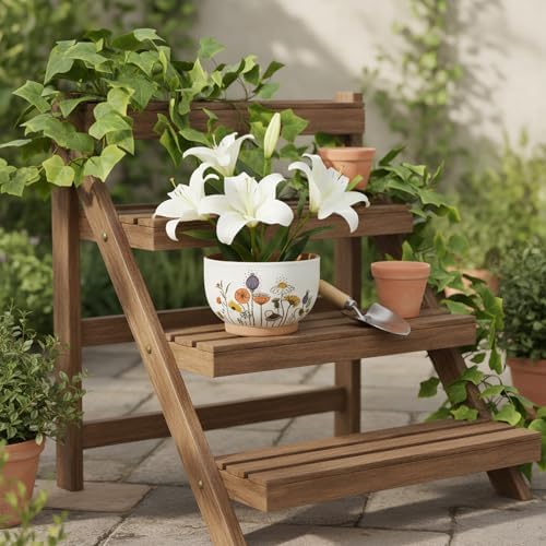 Terracotta Pots, 8+6 Inch Plant Pots, 2 Pcs with Drainage Holes - Image 3