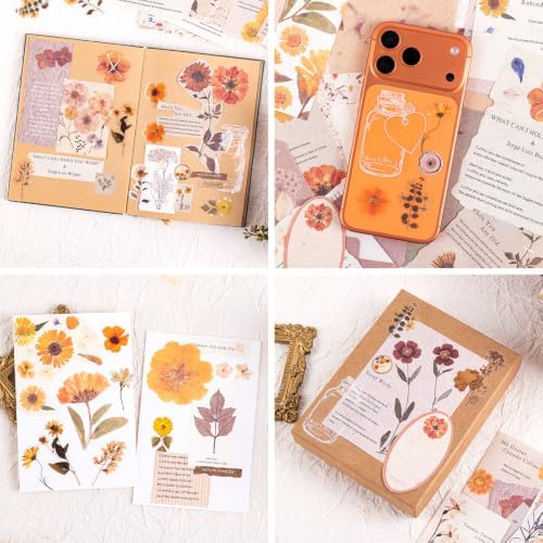 RISYPISY 100Pcs Floral Scrapbook Supplies Kit for Junk Journal - Image 7