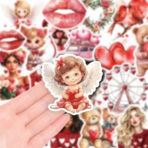 200 Pcs Valentines Day Heart Stickers for Journals Cards Gift Wrapping Scrapbooks DIY Crafts, Heart Stickers,Pink Red Love Theme Premium Craft Supplies - Image 2