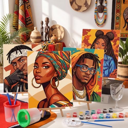 Sherr 96 Pcs 12 Set Pre Drawn Canvas Painting Kits, Gentlemen and Lady - Image 5
