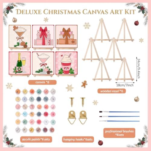 YooNotee 6 Pack Christmas Paint by Numbers Kit - Image 4