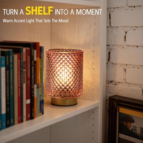 ULAROOM Small Battery Operated Lamp with Timer for Bedside,1 Pack Pink - Image 3