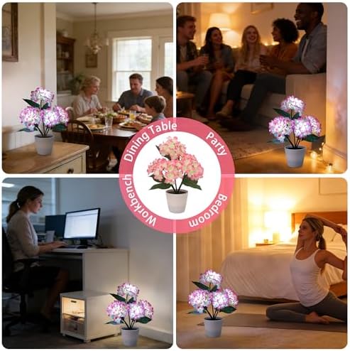 Pink Hydrangea Flower Decor for Christmas Mothers Day Birthday Gifts - Image 5