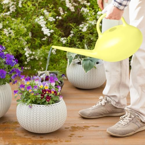 ZXJ Small Plastic Watering Can - 1/4 Gallon - for Home Plant Garden - Yellow - Image 7