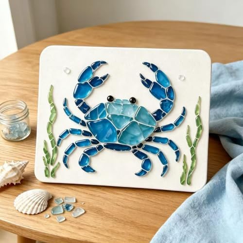 Sea Glass Art Kit - DIY Fun Craft Kit for Adults, Beginner Friendly (CRAB) - Image 2