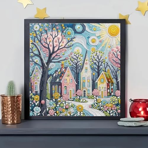 House Diamond Art Kits for Adults,DIY Diamond Painting Kits 12 X 12 inch - Image 4