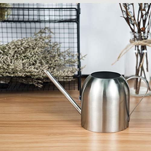 Fasmov Stainless Steel Watering Can, Small Modern Style Watering Pot, 15oz/450ml Watering Can with Long Spout to Prevent Spillage, Perfect Plant Watering Can for Outdoor and Indoor Plants (Silver) - Image 3