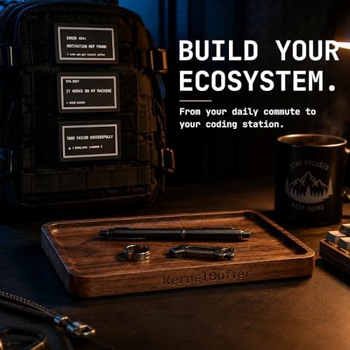 Solid Black Walnut EDC Dump Tray - Premium Valet Tray for Men, Minimalist Geek Desk Setup Accessory & Nightstand Catchall Organizer (9.8" x 5.9") - Image 3