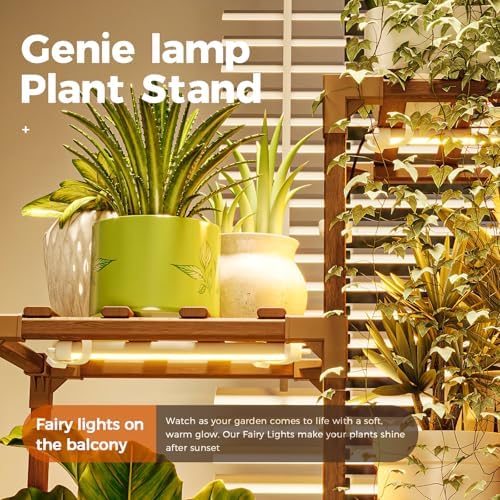 Bamworld Plant Stands with Grow Lights Indoor 4 Sets Plant Shelves Outdoor - Image 5