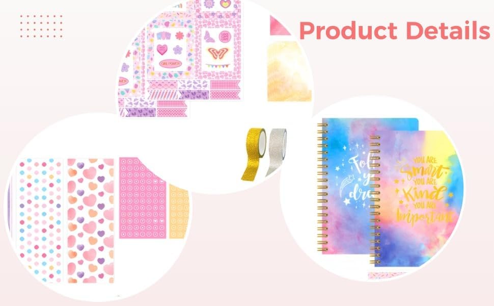 LUMINFLY 13 Pcs DIY Journaling Kit, Includes Notebooks, Stickers, Journaling Tapes and Pens, with Decorative Accessories, Creative Journal Set for Teens and Adults - Image 2