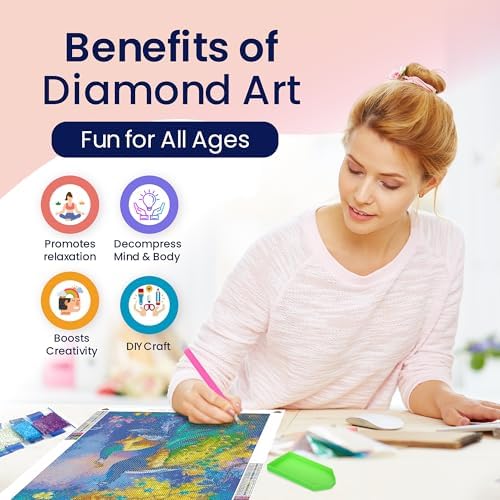 Peacock Feather Landscape Diamond Art for Adults 5D Round Drill Kit 12x16 - Image 3