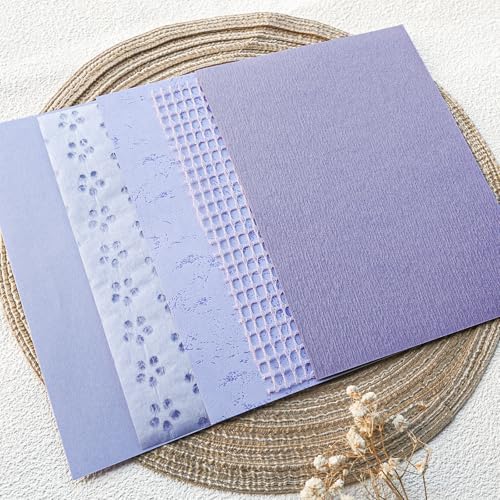 15-Piece Textured Scrapbook Paper Mesh Fabric Set, Purple A5 Sheets - Image 6