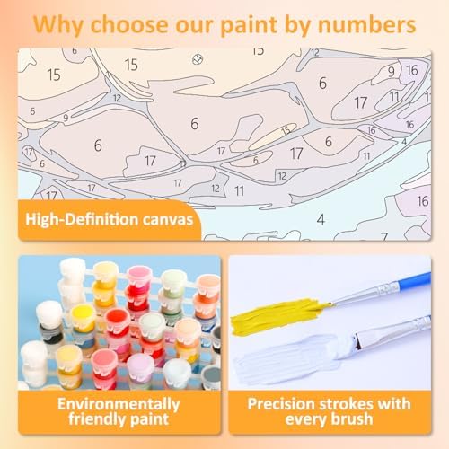 Sea Turtle Paint by Numbers Kit for Kids, 8x8 inch - Image 5