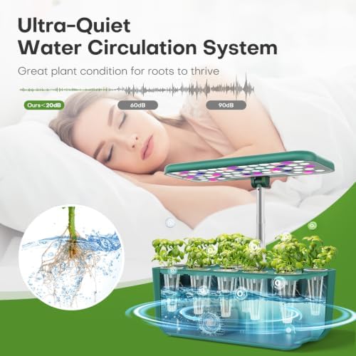 Ahopegarden Hydroponics Growing System: 10 Pods Indoor Herb Garden with LED - Image 5
