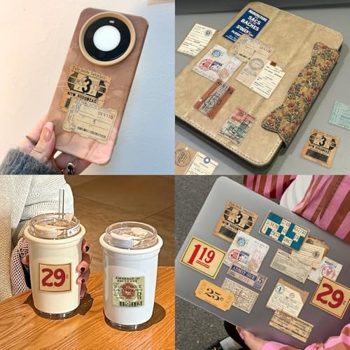 PRSTINCOL 100Pcs Vintage Sticker Pack - Scrapbooking Supplies & Junk Journal Accessories - Aesthetic Stickers for Water Bottles, Craft Kits, Bullet Journals - Retro Design - Image 4