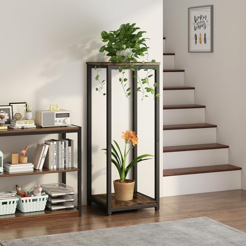 2 Tier Plant Stand Indoor Corner Tall Square Shape Plant Shelf - Image 3