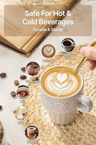 3.3 OZ Coffee Mugs, Ceramic Coffee Mug, Espresso Cups, Stackable Mug, Mug Set of 6, Coffee Cups for Tea Cocoa Cappuccino - Office Party Gathering, Great Gift for Birthday Housewarming Wedding, Beige - Image 6